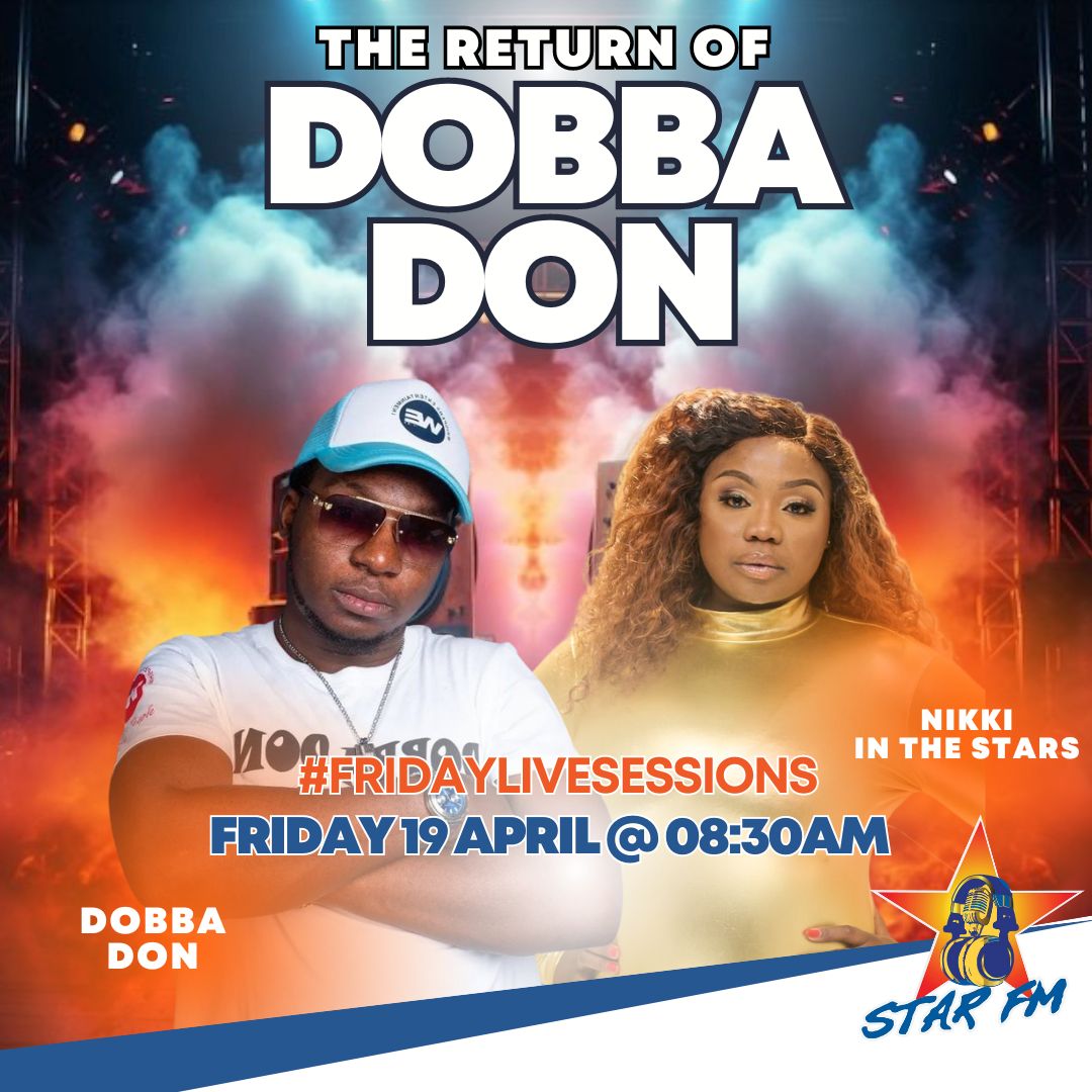 On-air | The Breakfast Club (6-9am) The return of the Mudendere hitmaker, Dobba Don : Catch him on today's #LiveSessions with @nikkiinthestars. Check time on the flier!