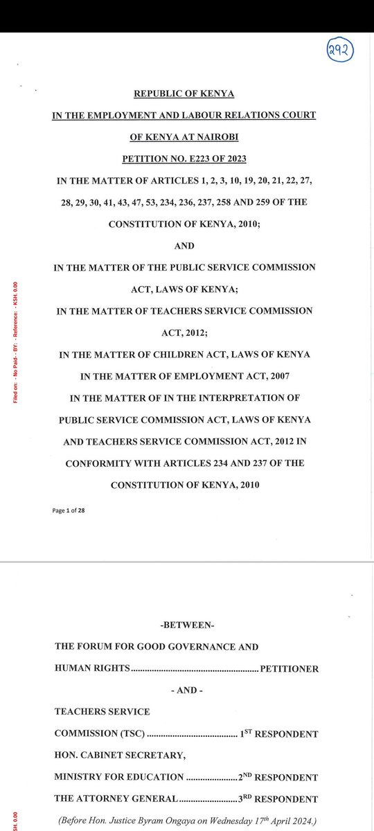 #hotoffthebench Justice Byram Ongaya has delivered a progressive and pro-workers Judgement. Firstly , TSC does not have a mandate to employ interns as teachers. Its mandate only extends to hiring qualified and registered teachers. However, it is the second finding that is 🔥(1)