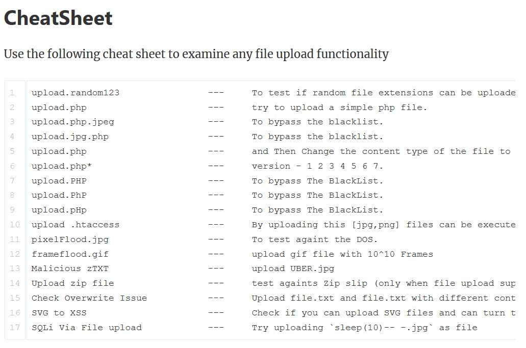 File upload functionality Cheatsheet 

#bugbountytips #bugbounty