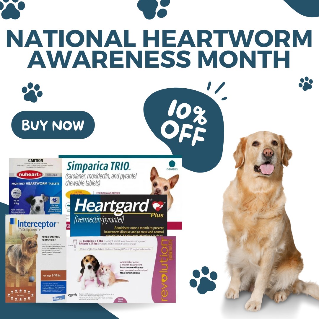 National Heartworm Awareness Month
Flat 10% on all Heartwormers + Free Shipping. Apply Coupon: SUNSHINE

#HeartwormAwarenessMonth #dog #pets #dogcare #petsupplies #petlovers