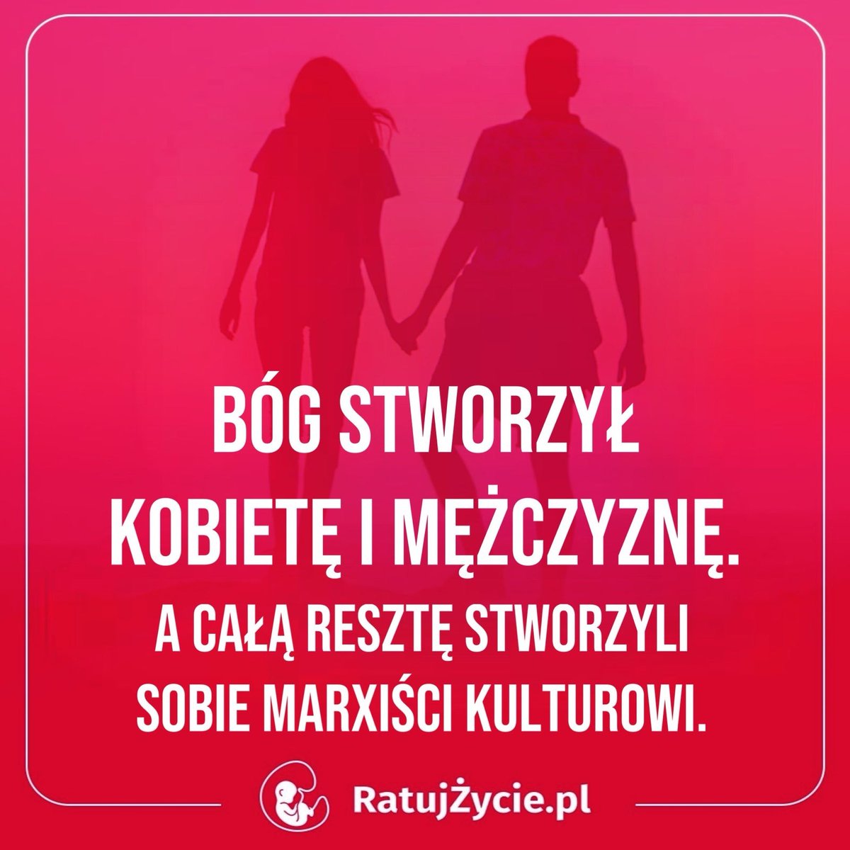 Bóg stworzył kobietę i mężczyznę.
A całą resztę stworzyli sobie marksiści kulturowi.
#prolife #mężczyzna #kobieta #dwiepłcie #prolife #ratujzycie