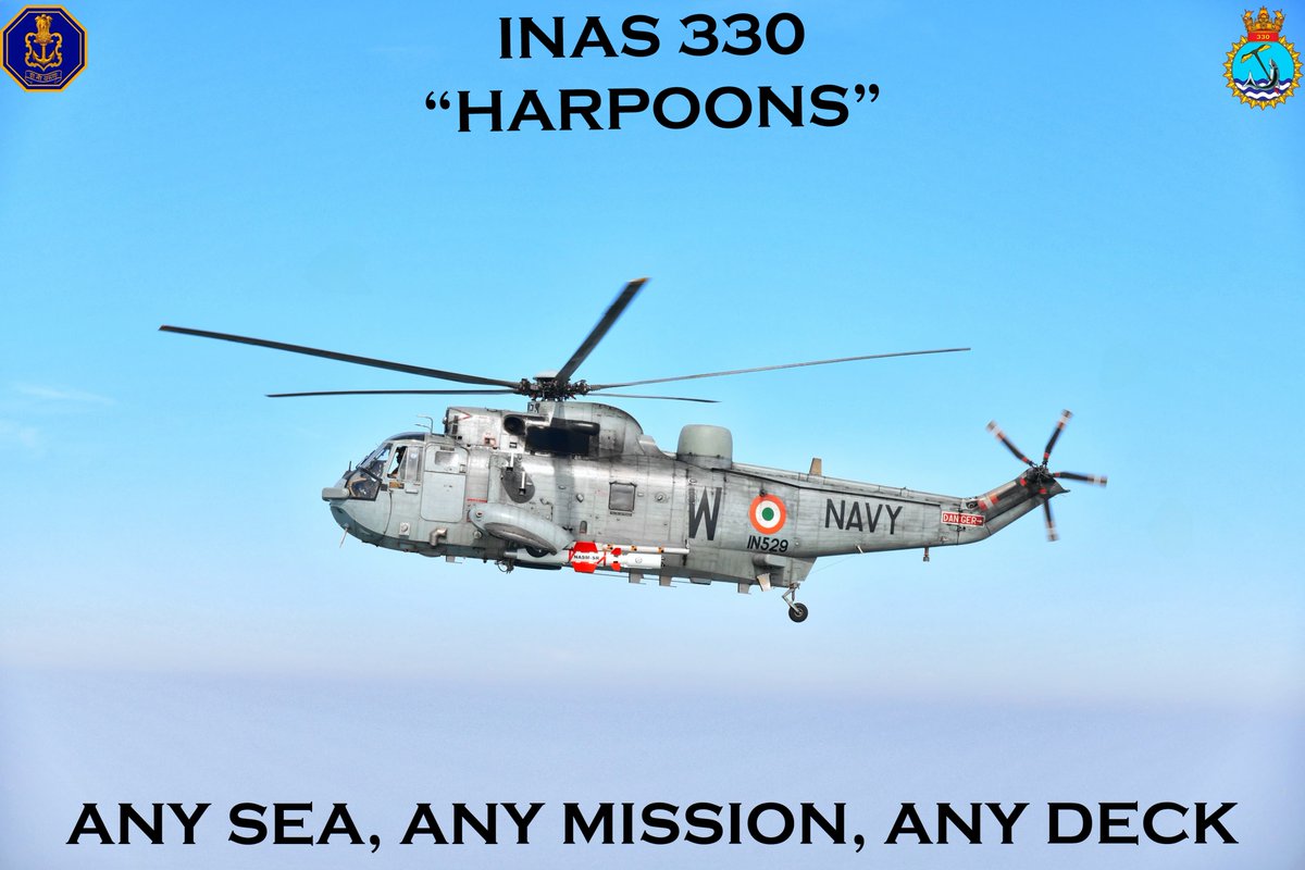IN_WNC's tweet photo. Indian Naval Air Squadron 330 celebrated its 53rd anniversary on 17 Apr. The squadron was commissioned in 1971 and was baptised by fire during the #1971 #IndoPak war.
@SpokespersonMoD
@HQ_IDS_India
@indiannavy
@IndiannavyMedia
@DefPROMumbai https://t.co/0lf7QMsSyk