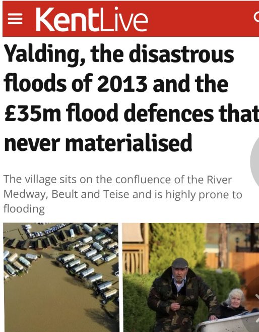 @SteveReedMP Flood risk is a major issue in the village of Yalding, near Maidstone, in the Weald of Kent. Thanks for your leadership on this important issue. A review of flood defences here would be much appreciated. See: kentlive.news/news/kent-news…