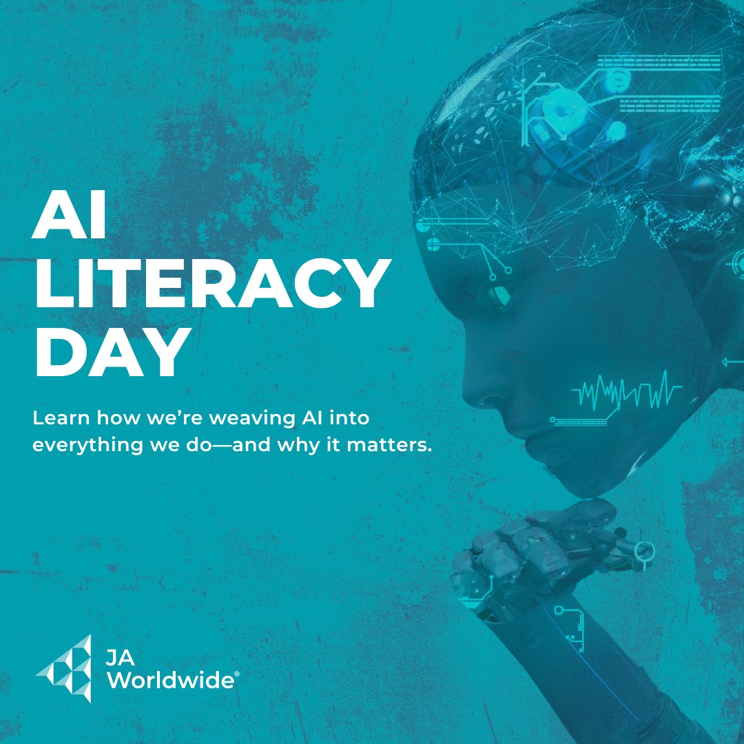 We're celebrating #AILiteracyDay by spotlighting how the JA network is using AI to enhance learning experiences for students, what regions have learned so far, and what we're doing to help global JA staff as they integrate AI into their work. 🌎

More: jaworldwide.org/news/ja-and-ai… 🦾