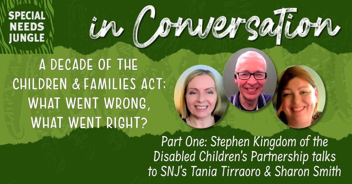 NEW Episode of SNJ in Conversation with part 1 of a series looking back at a decade of #SEND in the Children and Families Act. First up is @cyclingtheseaso, now of the @DCPcampaign, but in 2012, he was the SEND man at @educationgovuk specialneedsjungle.com/children-and-f… #CFA10yearson