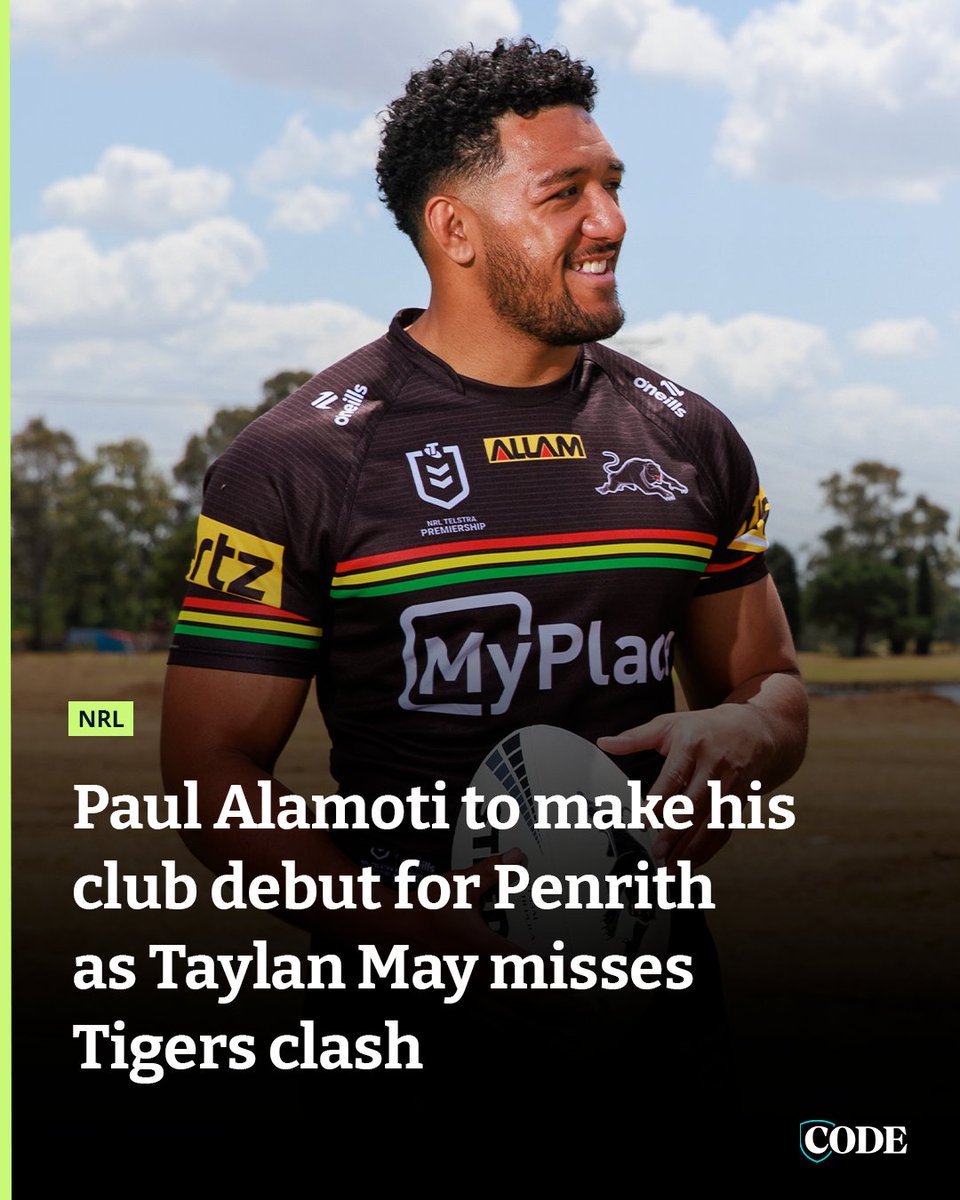 Penrith centre Taylan May has been ruled out of Saturday’s clash against the Wests Tigers, with former Canterbury prodigy Paul Alamoti called in to make his club debut. DETAILS ▶️ bit.ly/4aGt1cc