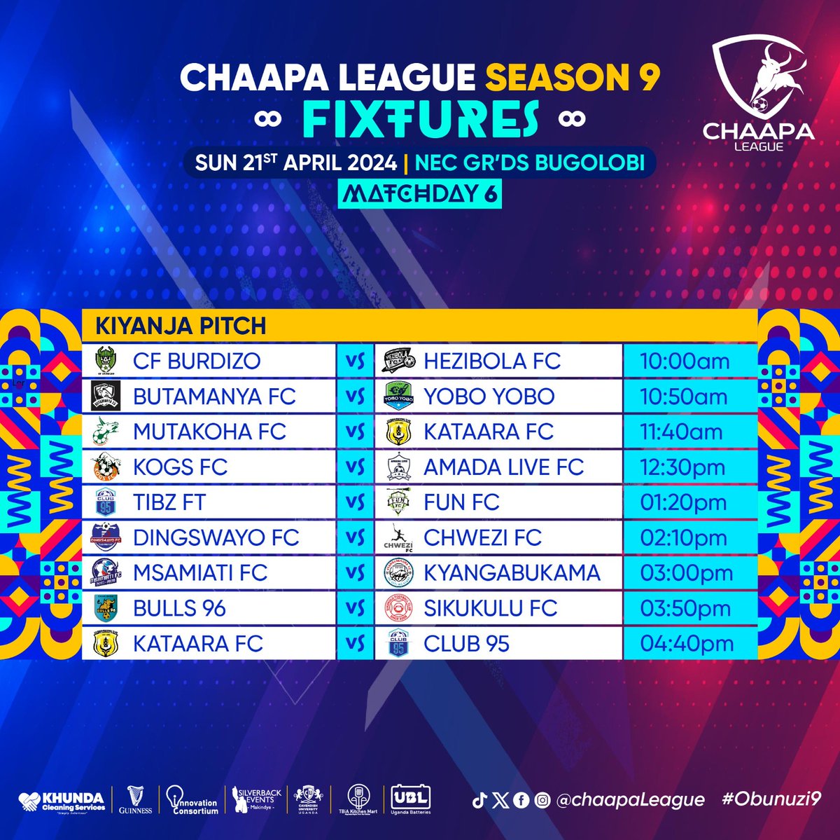 This Sunday could be one where @ButamanyaFc wish to hide in caves as they take on @FC_Karasande and @Yoboyobo2006 . Will they finally score a goal? @ChaapaLeague returns!! #Chaapaleague9 #Obunuzi9