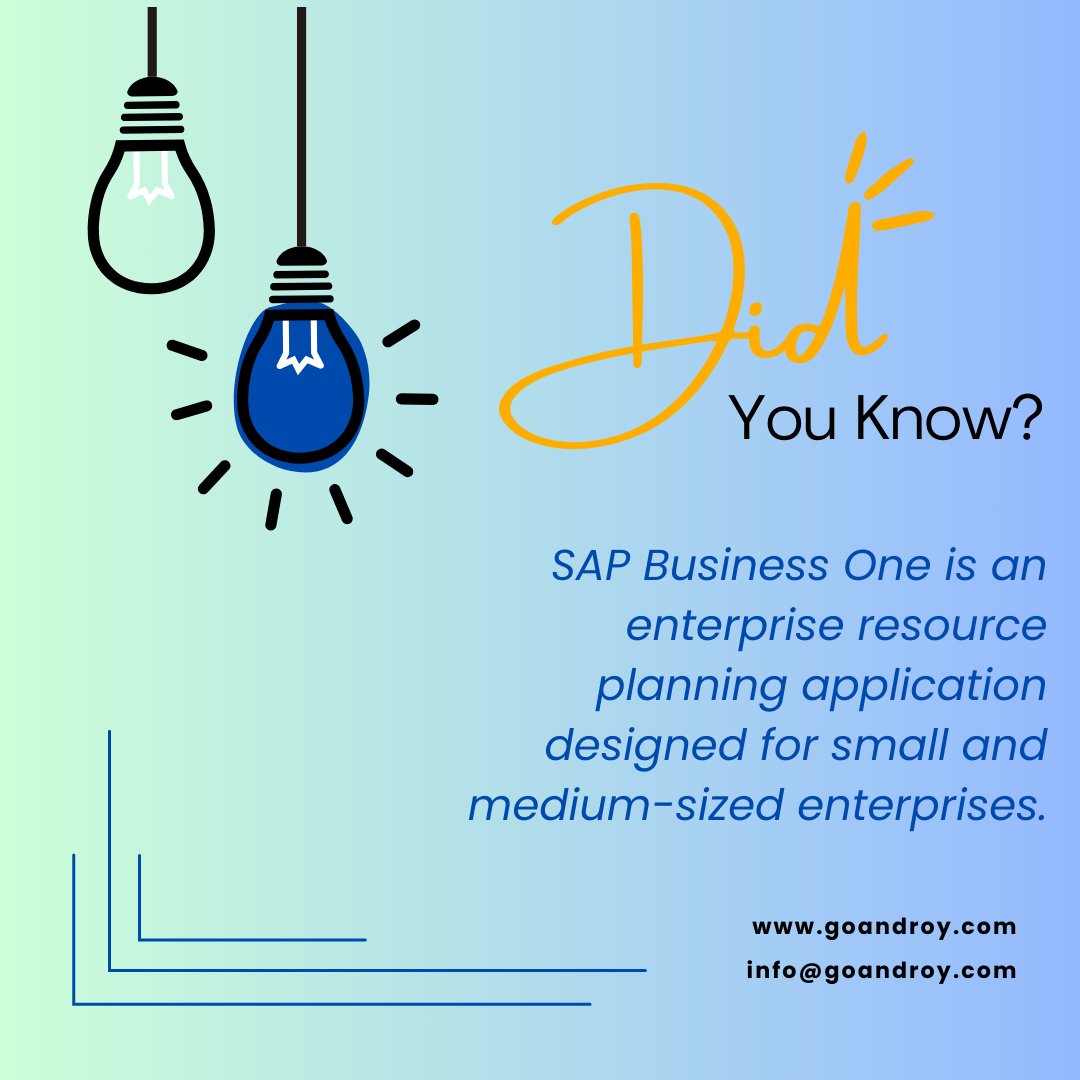 @SAP B1 is designed for all small and medium-sized enterprises
@goandroytec
#sapbusinessone #sap #erp #business #saperp #smallbusiness #erpsoftware #erpsolutions