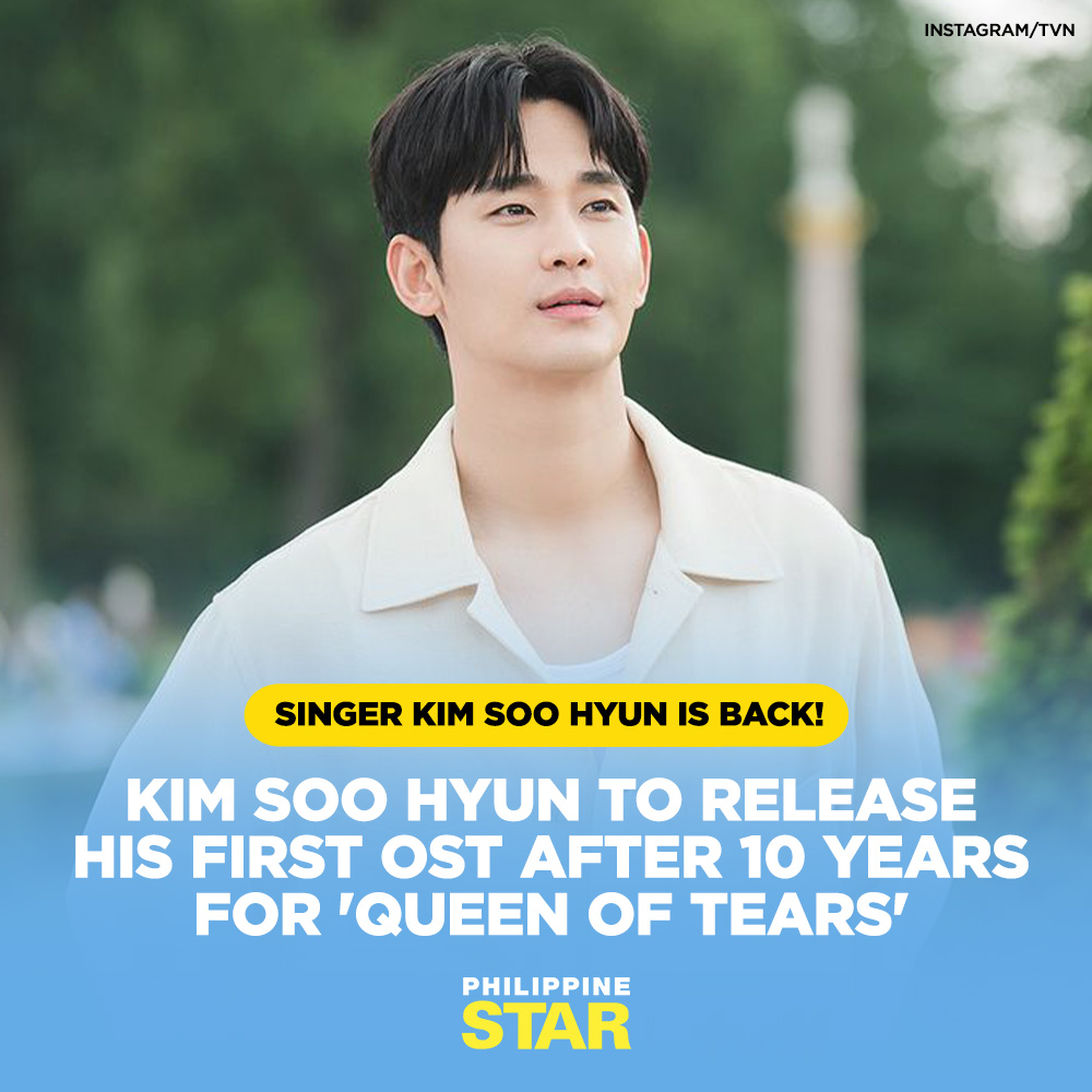 READY NA KAMING MAHARANA, ATTY. BAEK! 🥹🫶 According to a report by Korean media outlet Soompi, tvN confirmed that Kim Soo Hyun, who plays Baek Hyun-woo in hit drama 'Queen of Tears,' has finished recording for the drama's OST. | via @philstarlife READ: bitly.ws/3iiZ4