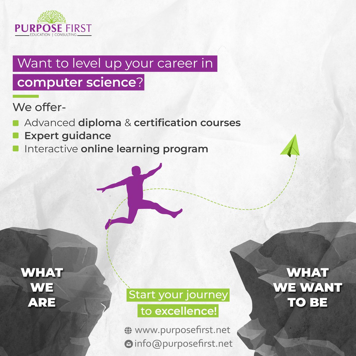 Elevate your tech career with our SQA certified advanced diploma in software development and computer science. Whether beginner or pro, take the leap now! #TechCareerLeap

#purposefirst #upskilling #highereducation #organisationdevelopment #consultancy #upskilling