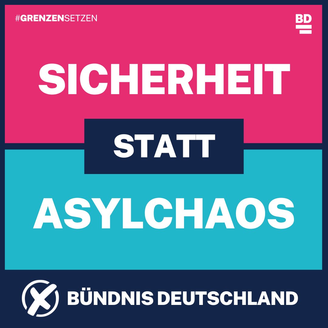 #sicherheitstattasylchaos #bündnisdeutschland #vernunftstattideologie #vernunftwählen #gegengrünetransformation #grenzensichern #freiheitwohlstandsicherheit #stärkezeigenstattunterordnen #fürdemokratie #fürmeinungsfreiheit #niewiedersozialismus #freiepresse