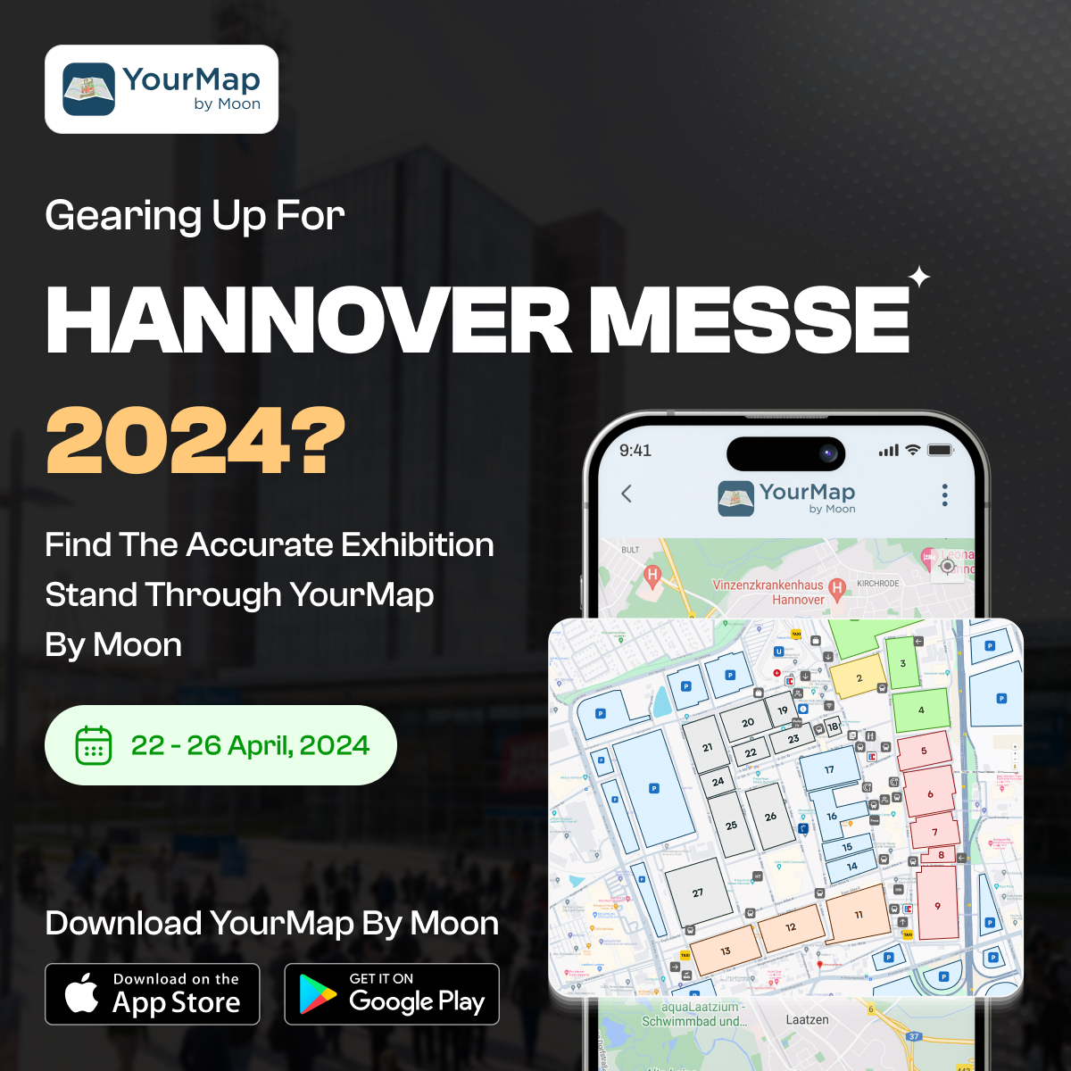 Are you being a guest @hannover_messe 2024, the largest trade fair in Germany?🤔

Let YourMap be the virtual assistant🤝throughout your journey.

Download YourMap by Moon now to find a precise location inside the event

➡️map.moonapps.xyz/XAB01Z

#moonapps #yourmap #hannovermesse