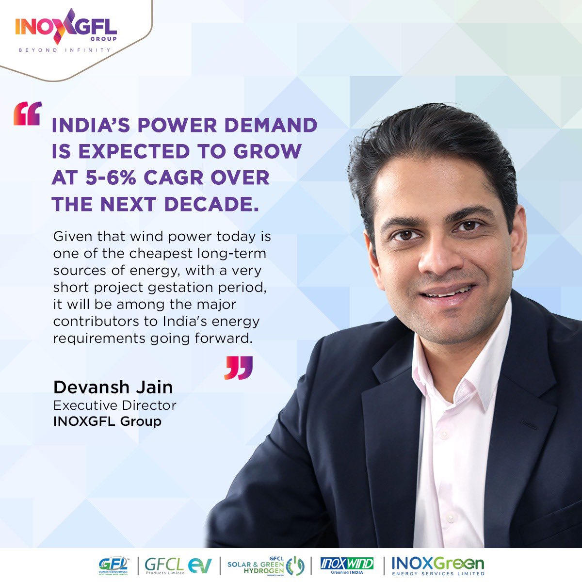 With the GWEC positioning India as the second-largest wind market in the Asia-Pacific region, the country is expected to reach an installed capacity of 122 GW by 2031-2032. Devansh Jain, ED-INOXGFL Group, sheds light on the GoI’s policy framework and the key role of wind power in