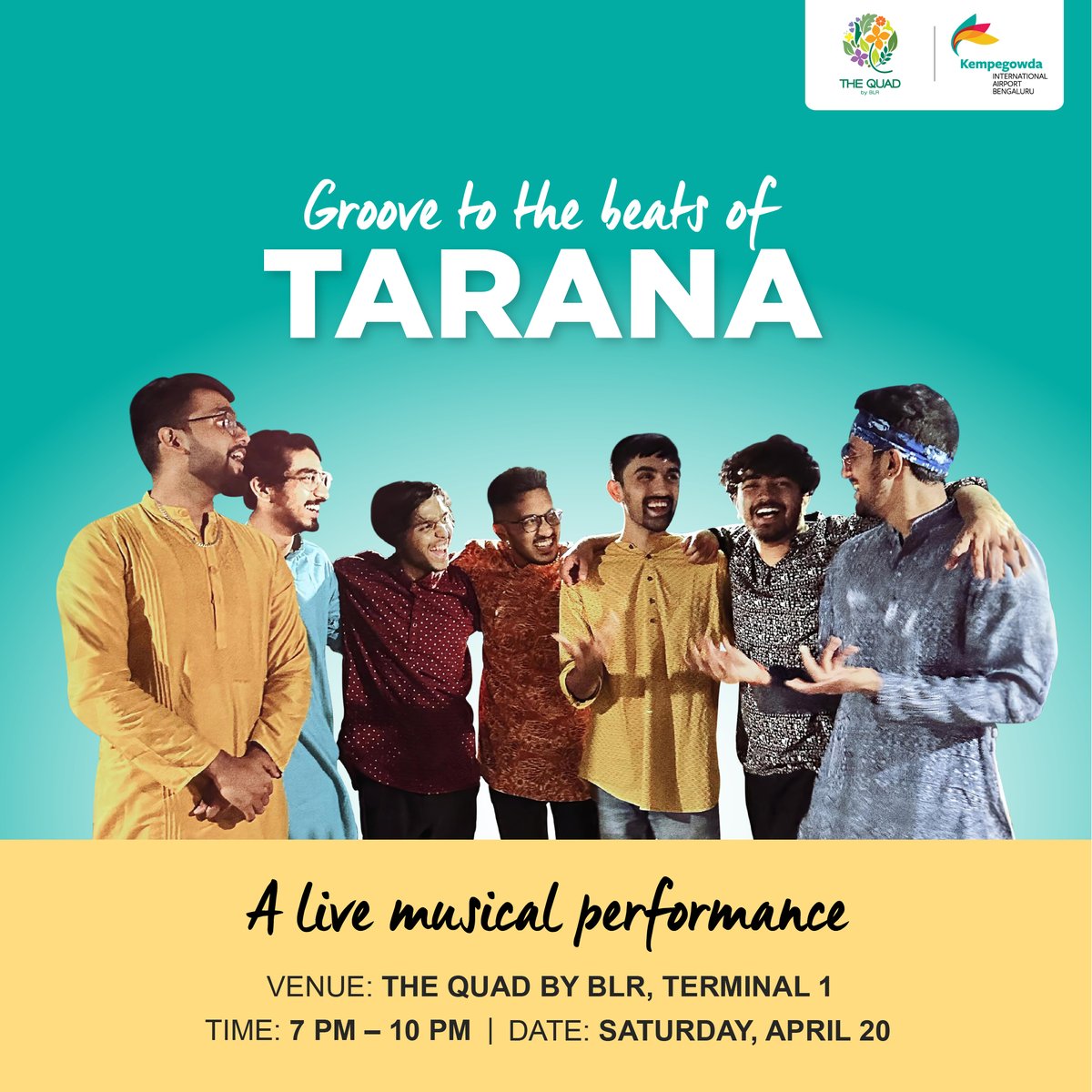 The Quad by BLR is excited to present Tarana. Come join us for an evening filled with lively beats and fantastic melodies. Share the news and invite your friends to join the fun! #BLRAirport #musicfestival #nightlifeatBLR #theQuadbyBLR #airportvibes #bangalorenightlife…