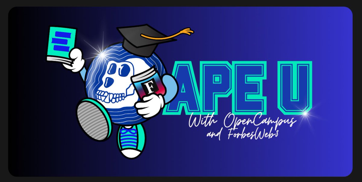 opencampus_xyz's tweet photo. Education is paramount in welcoming the next 100 million learners into Web3.

We're thrilled to announce our collaboration with @apecoin and @ForbesWeb3 to strengthen the foundations of the DAO ecosystem.

We're paving the way for stronger design, delivery and awareness for AIPs, and beyond.

All abored!
