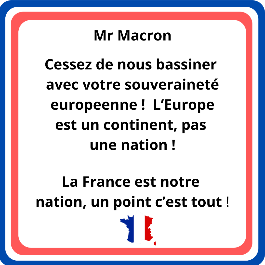 Message à Macron et sa macronie !