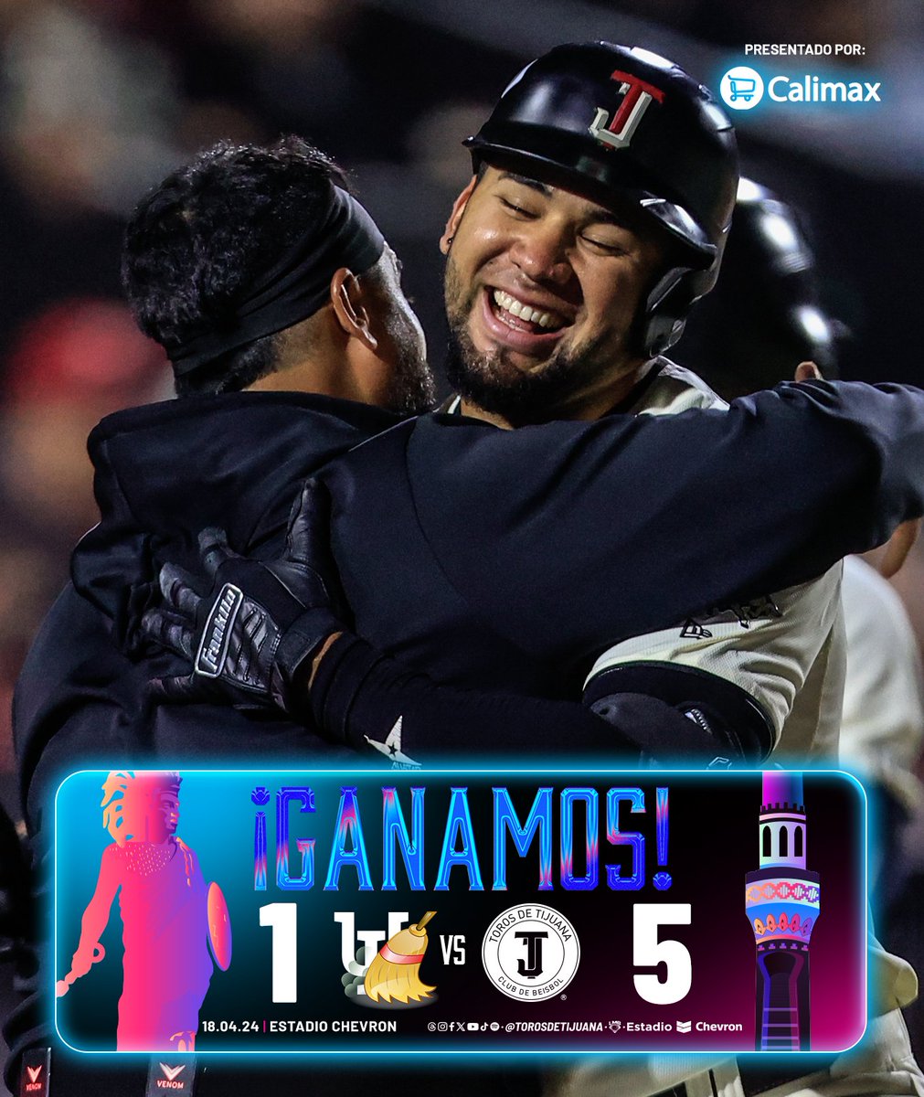 TorosDeTijuana's tweet photo. ¡GANAMOS! ¡BARRIDA🧹🧹🧹 a los Algodoneros en nuestra primera serie en casa y son cuatro victorias consecutivas para Tijuana! #TorosAquí🐃📍

Descubre los rounds del ahorro próximamente en Calimax 
#ahorrosdegolpe #Calimax https://t.co/yusWZS5PMe