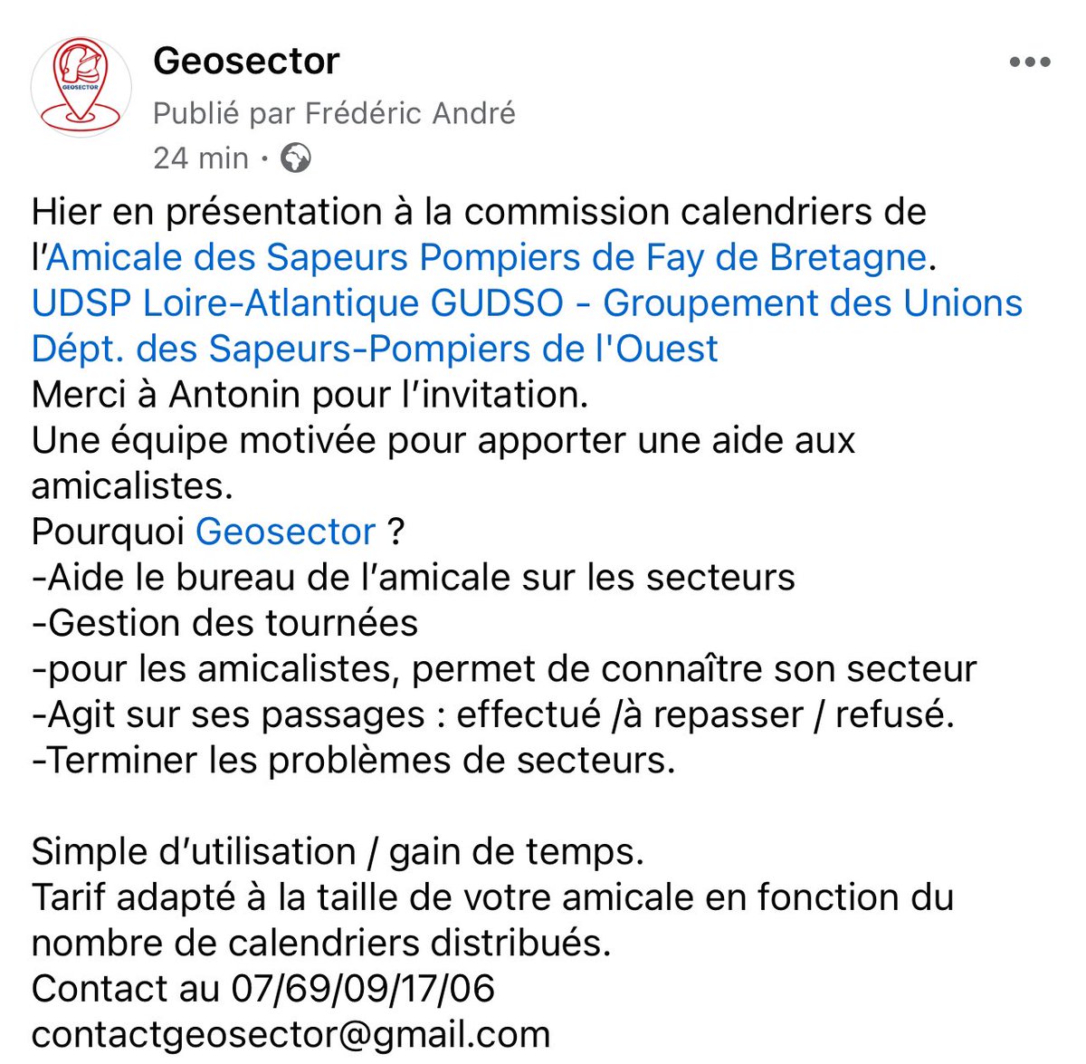 Geosector's tweet photo. @Geosector simplifiez vos tournées de calendriers 
@pompiersdeFaydeBretagne @UDSP44 @Pompiers_Ouest 
Conçu pour vos amicalistes.
Simple rapide et efficace 
#pompiers #calendriers #geosector
#logiciel #application https://t.co/6MrIesF1cM