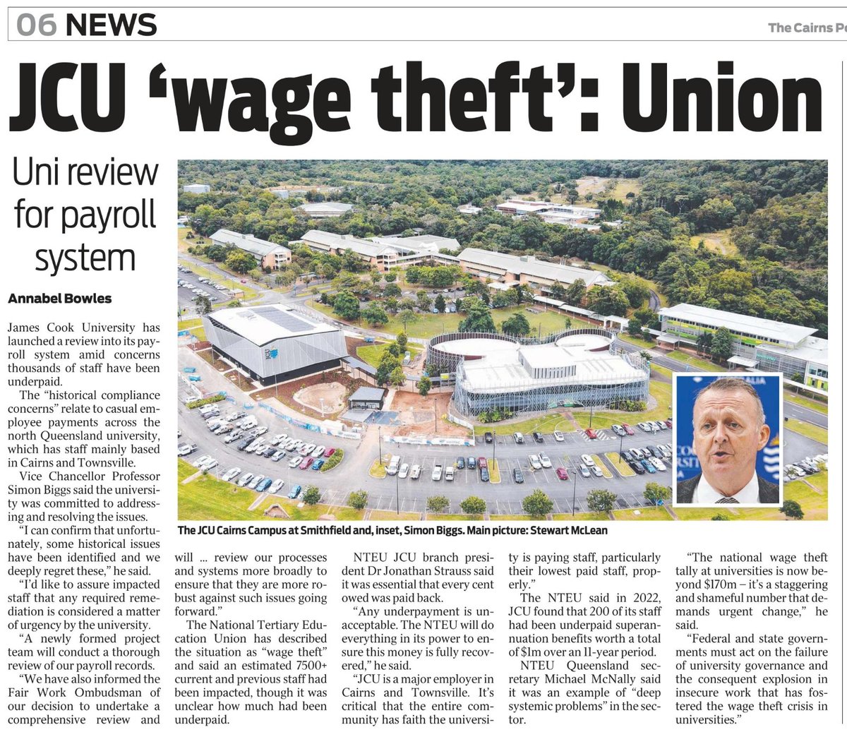 Enough is enough. Australian university staff have now had more than $170 million in wages and entitlements stolen from them. This latest example at JCU adds to the mountain of evidence that we need urgent reform to fix broken a governance model and reduce insecure work.