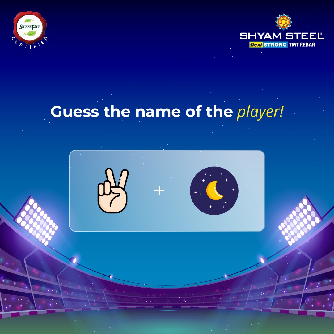 IPL season is at its peak and so is our #ScoreBigWithShyamSteel contest. Bringing to you the latest question to participate in the contest. Guess the name of the player through the emoji hint and win fantastic gift vouchers worth up to INR 25000/-. Don't miss out on the