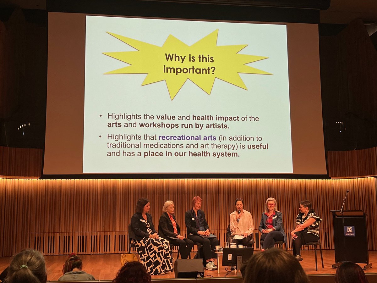 .@DrCDavies @artshealthwa shares an evaluation of a program that highlights the value+health impact of arts AND highlights that recreational arts (in add'n to traditional medications + art therapy) is useful and has a place in our health system #FosteringCreativeHealth