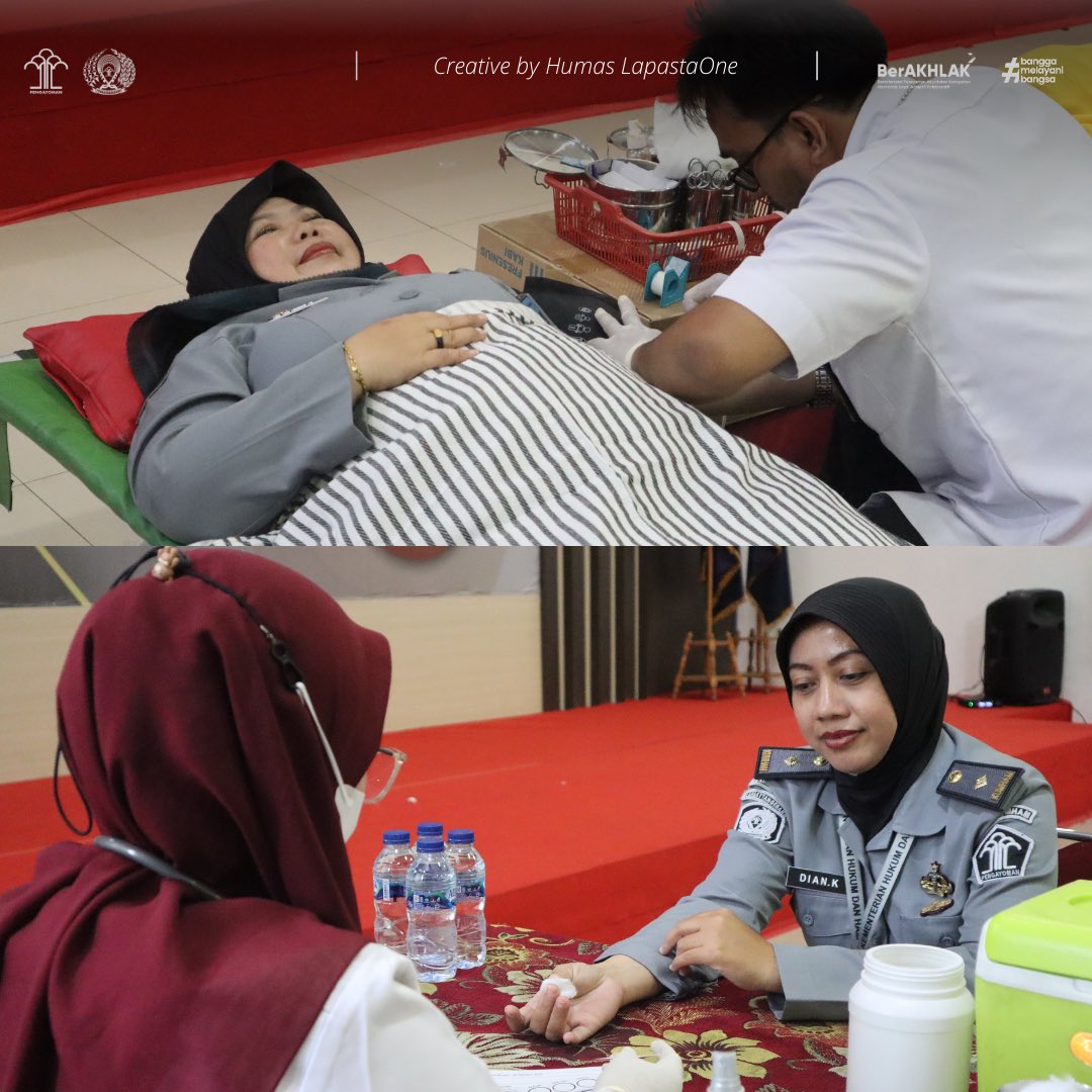 Lapastaone01's tweet photo. Lapas Kelas I Tangerang menyelenggarakan kegiatan donor darah dan sosialisasi Perilaku Hidup Sehat dan Bersih mdalam rangka menyambut HBP ke-60. Kegiatan ini berlangsung pada hari Rabu (17/4) secara terpisah di Klinik dan Aula Kunjungan Lapas Kelas I Tangerang. https://t.co/blr5d9XNf1
