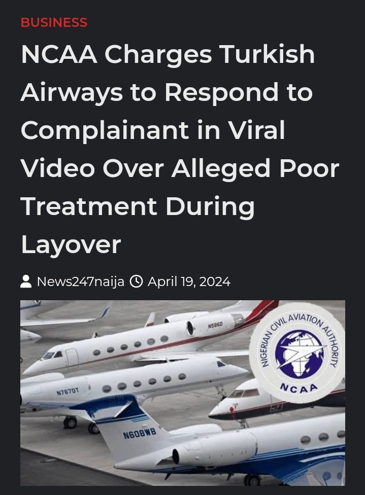 The Nigeria Civil Aviation Authority (NCAA) has opened talks with Turkish Airways following a complaint made by a Nigerian traveler via a viral video where she alleged poor treatment by Turkish Airlines after a layover that lasted for 21 hours at Istanbul Airport, despite having…