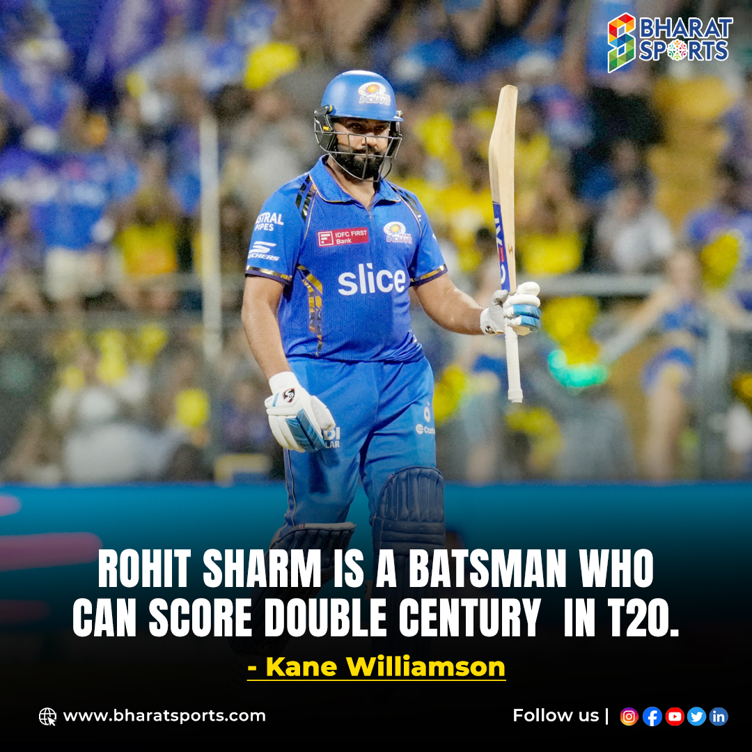 🏏 Kane Williamson believes Rohit Sharma has the talent to score a double century in T20 cricket! 🔥💯

#KaneWilliamson #RohitSharma #IPL2024 
#IPL2024 #AshutoshSharma #CSK 💛 #LSG 💙 #India #KLRahul #HardikPandya #bharatsports #bcci #subhmangill #klrahul #HarshalPatel #IPL2024