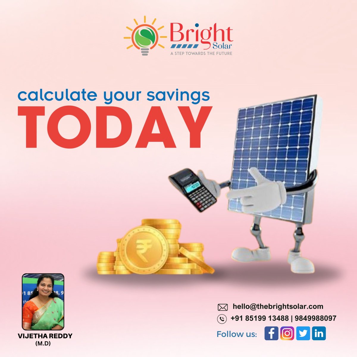 Ready to embrace a greener future and save on energy costs? Bright Solar helps you make the switch to solar power effortlessly! Use our easy savings calculator to see how much you can save by going solar.
#BrightSolar #AffordableSolar #SolarSolutions #solarcompany #solarpannel