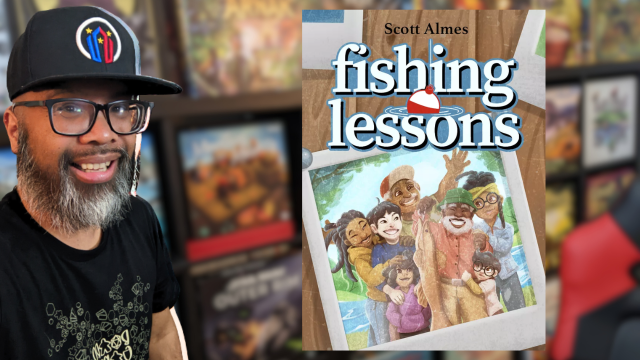 Time to wet a line and find those fish ... it's Fishing Lessons, a puzzly solo game by Scott Almes from @buttonshy! #boardgames #fishing Watch my Teach & Play of Fishing Lessons: youtu.be/QNgnylt_IEs