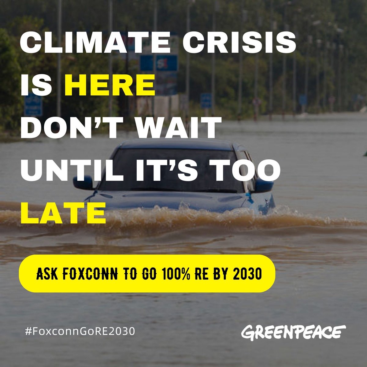Hey @HonHai_Foxconn , as a top iPhone maker, your climate impact is no joke. We urge you to achieve 100% renewable energy worldwide by 2030.

Join us by sharing this open letter: greenpeace.org/eastasia/blog/…

#FoxconnGoRE2030 #SupplyChange