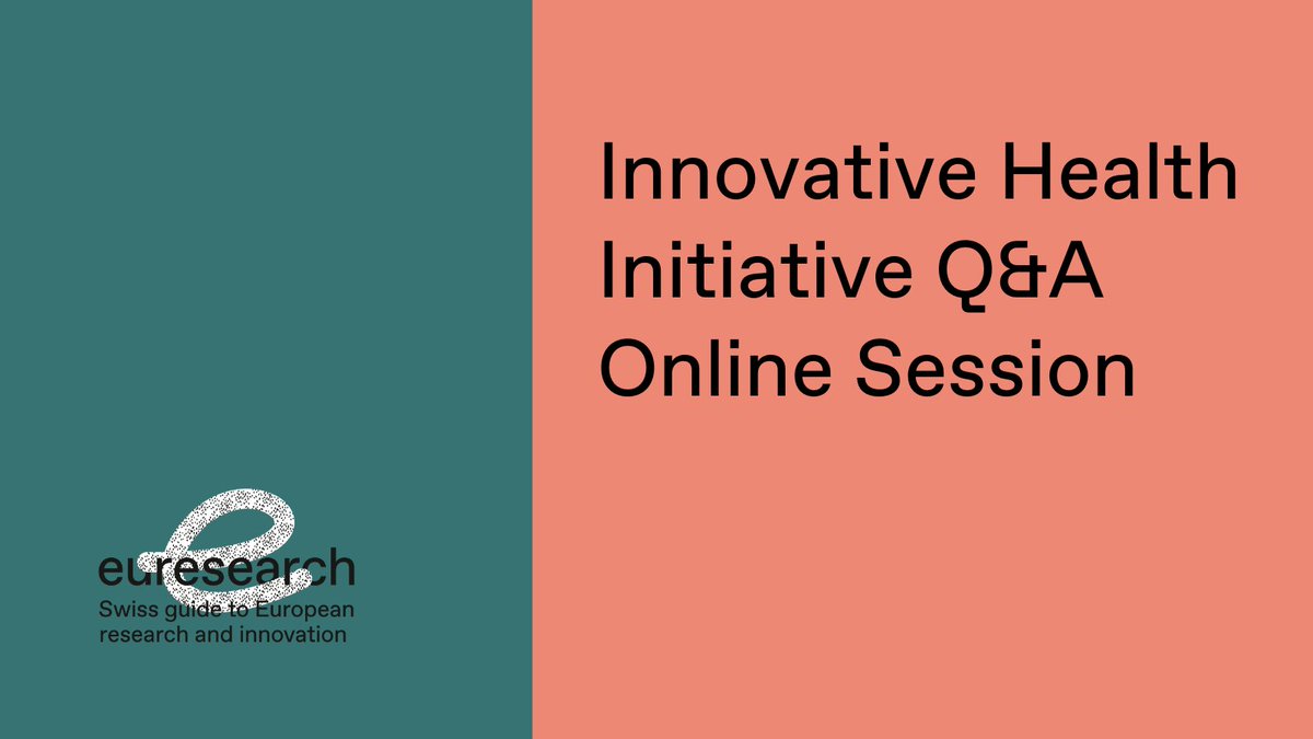 Join our tailored online Q&A session for IHI Call 6 & Call 7 proposal preparation! Register now and feel free to submit your questions in advance to receive targeted support. t.ly/2-oDL @IHIEurope #HorizonEU #InnovativeHealth #SwissEU4Research