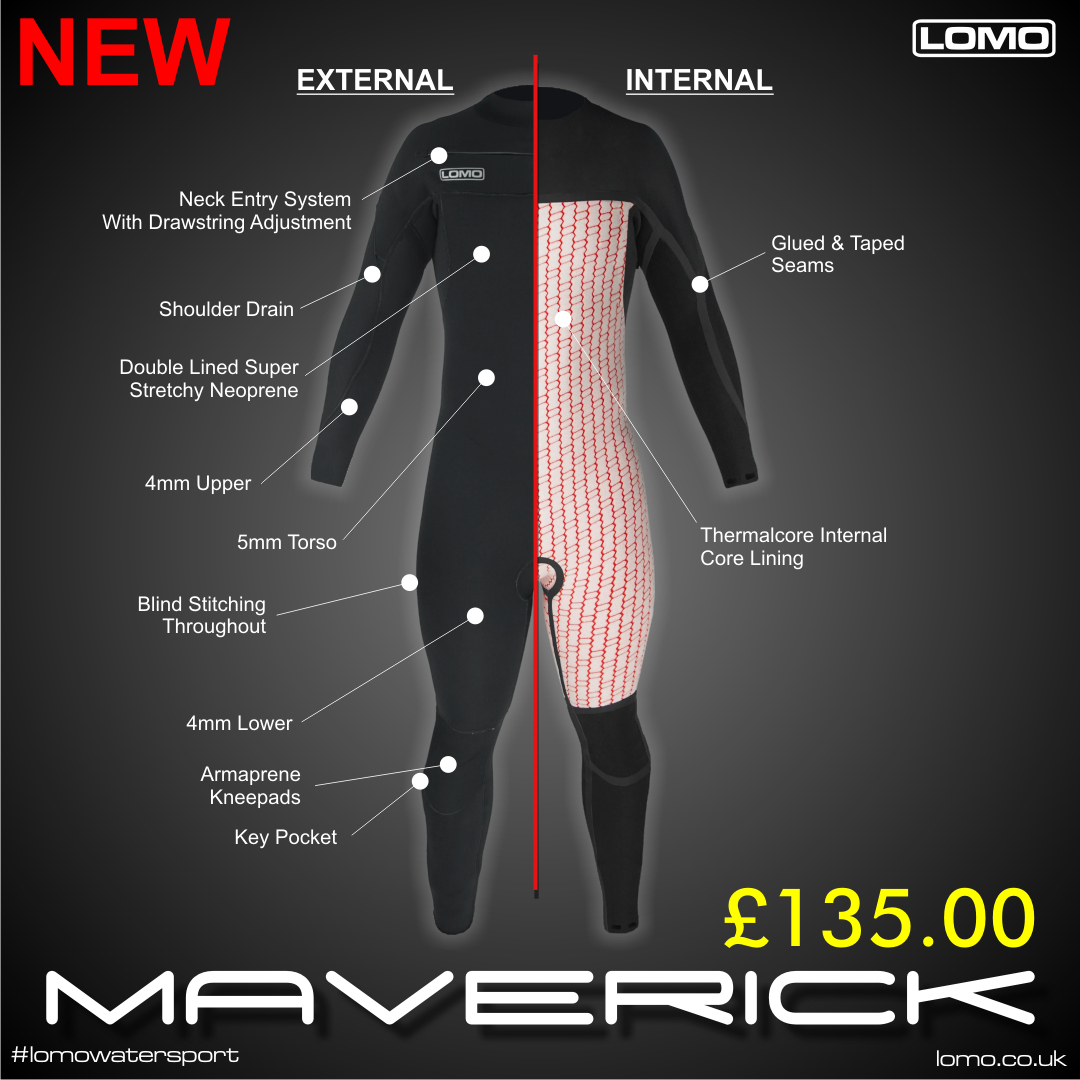 Our New Maverick Wetsuit is a neck entry 5/4mm wetsuit with super stretchy neoprene and a thermalcore internal lining. Perfect for surfing, windsurfing and more.Only £135
lomo.co.uk/products/maver… 
#lomowatersport