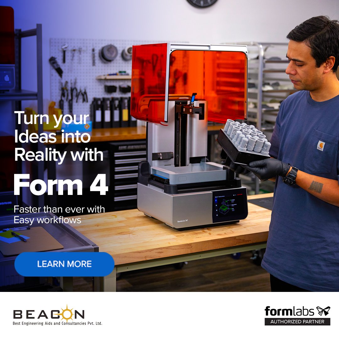 Tackle any problem with the @formlabs Form 4. This latest innovation offers an enhanced printing experience with faster speeds, unmatched reliability, and a user-friendly interface.

Transform your ideas into reality today: beacon-india.com/formlabs-form4/

#Formlabs #Form4 #BEACONIndia