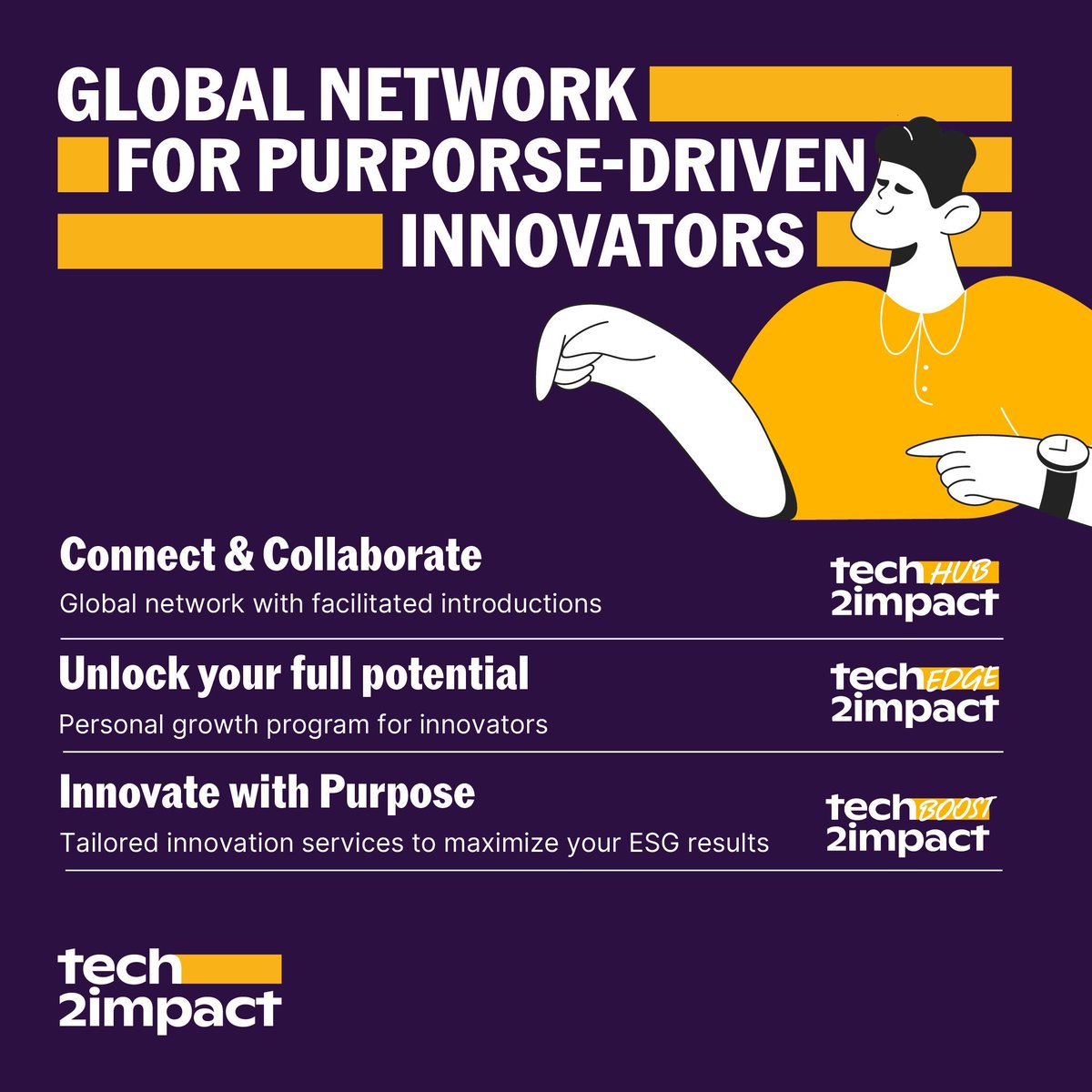 Satgana (@satgana_) on Twitter photo Exciting news! <a href="/tech2impact/">tech2impact</a> is relaunching with a focus on purpose-driven #innovation. Join their global network at the tech2impact HUB for connections, learning, and exclusive benefits 🌐 Learn more at buff.ly/3cUjVfl. Exciting news! <a href="/tech2impact/">tech2impact</a> is relaunching with a focus on purpose-driven #innovation. Join their global network at the tech2impact HUB for connections, learning, and exclusive benefits 🌐 Learn more at buff.ly/3cUjVfl.