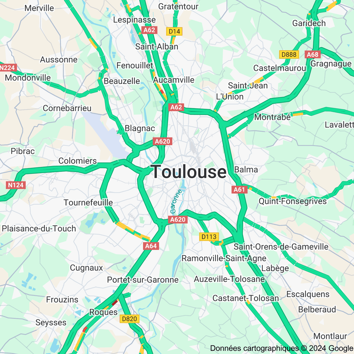 [FLASH 08:00] Trafic routier à Toulouse - toulousetrafic.com #Toulouse #ToulousePeriph #InfoTrafic