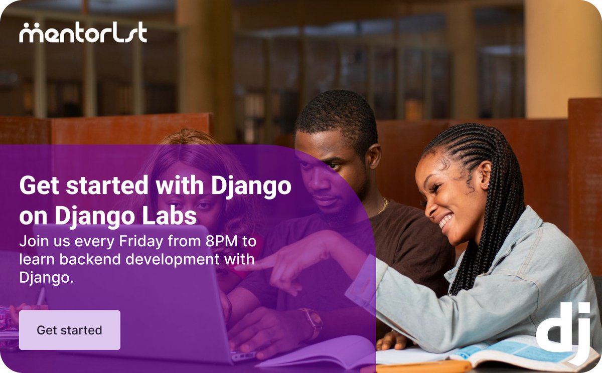 SpaceYaTech's tweet photo. Are you ready for Django Labs tonight?

Let's meet the crew from 8PM EAT and 6 WAT.

If you don't know about Django Labs, head over to https://t.co/drsGPsMYfj and check out the description. 

First timers can RSVP here: https://t.co/IbguXiItzK #groupsession #mentorship https://t.co/4hBYynf6el