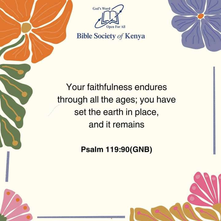 Your faithfulness endures through all the ages; you have set the earth in place, and it remains. Psalm 119:90(GNB) #Bible #verseoftheday #bibleverseoftheday #bibleverse #versesdaily #scriptureoftheday