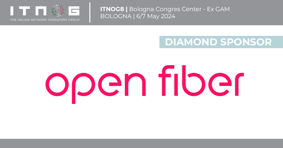 We are delighted to announce #ITNOG8 Diamond Sponsor: <a href="/OpenFiberIT/">Open Fiber</a>