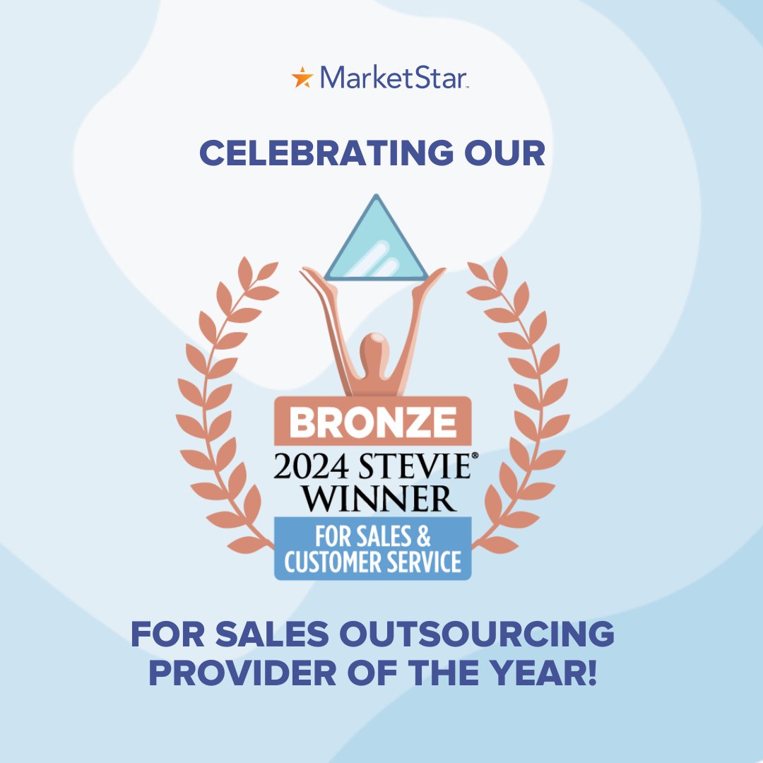 🎉Exciting news! 
MarketStar has won the Bronze Stevie Award for Sales Outsourcing Provider of the Year, showcasing our commitment to innovative sales excellence! 🚀
#StevieAwards #StevieWinner2024