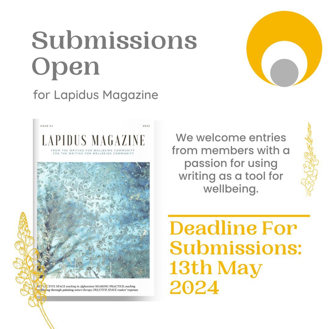 Submissions for the next issue of the Lapidus Magazine are open! We welcome entries from all our members. Interested? Use the link below for submission details: lapidus.org.uk/members/magazi… #Journal #Diaries #Conversation #Wellbeing #Lapidus #LapidusInternational #Motivation