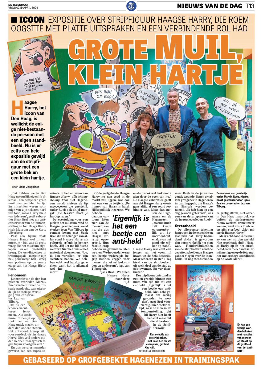 Vanaf morgen tot eind september @haagshistorisch museum. Een hoogmis voor Haagse Harry. #denhaag