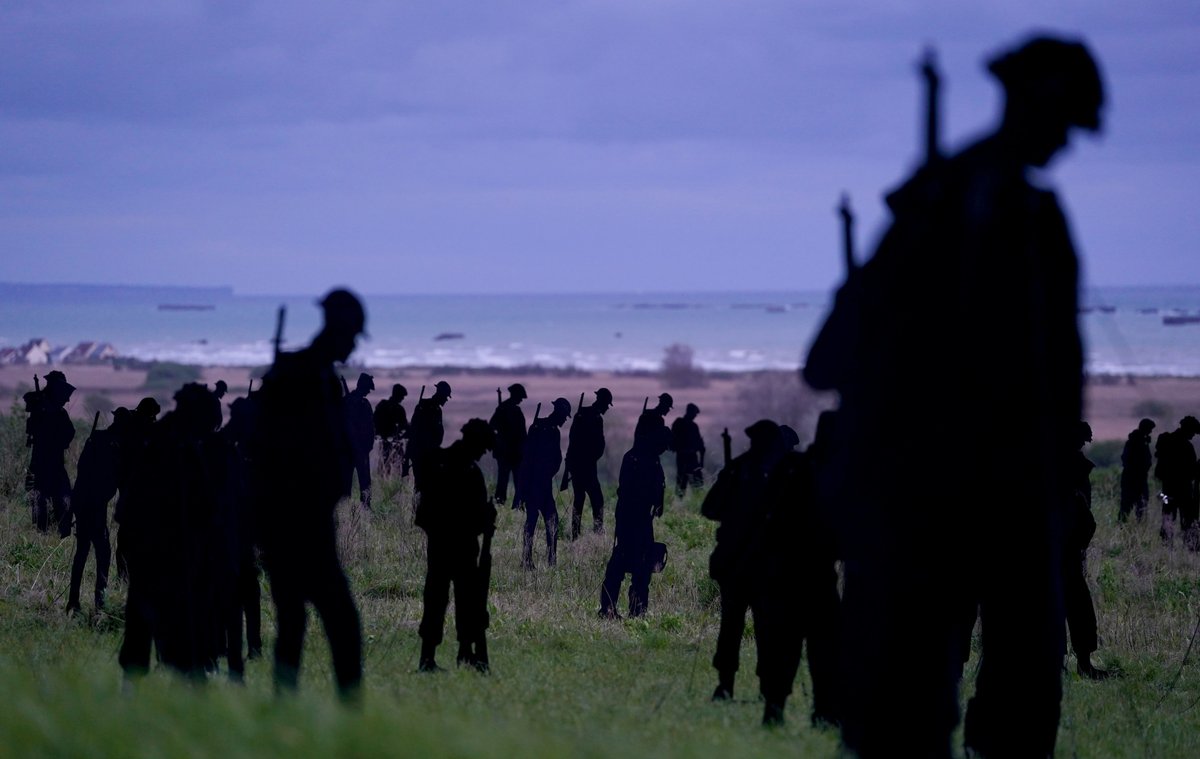 At the going down of the sun and in the morning.
We will remember them. 

Heads bowed in reverence, a staggering 1,475 giants now stand among the fields of the British Normandy Memorial.

#DDay80

Credit - @GarethJFuller  / @PA