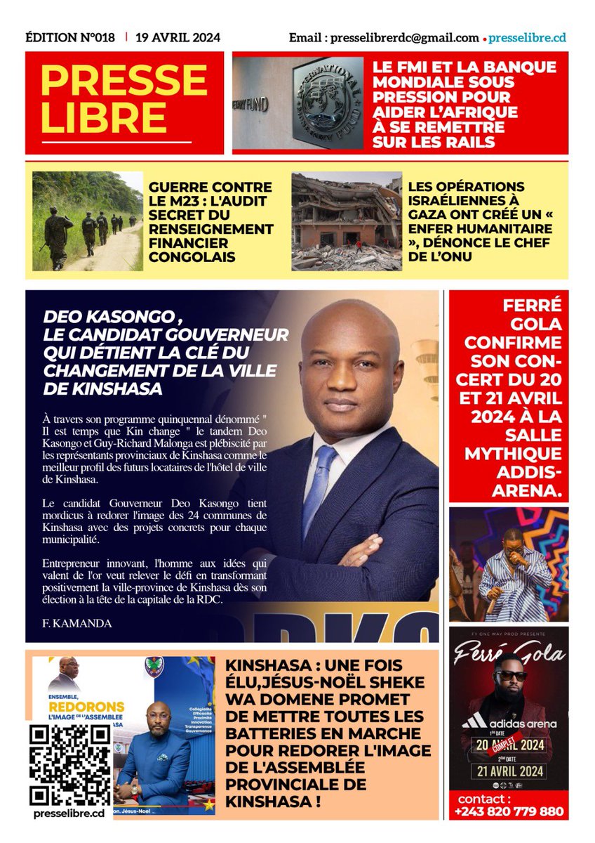 #RDC ! Deo Kasongo, le candidat gouverneur qui détient la clé du changement de la ville de Kinshasa