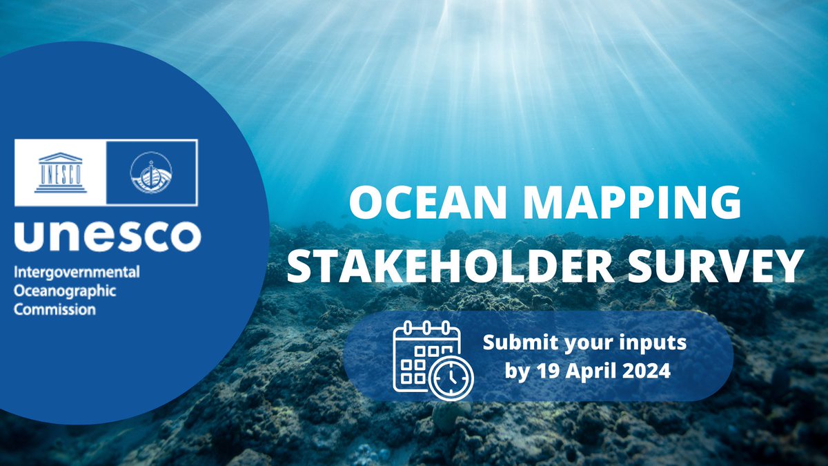 🌐 Calling on our Member State Representatives and Experts: take this #GEBCO survey & help shape the future of ocean mapping. Your feedback is crucial for improving sea floor data access. 📅 [Last Day!] Submit your response by 19 April 2024 👉 ow.ly/sops50R1Zbt