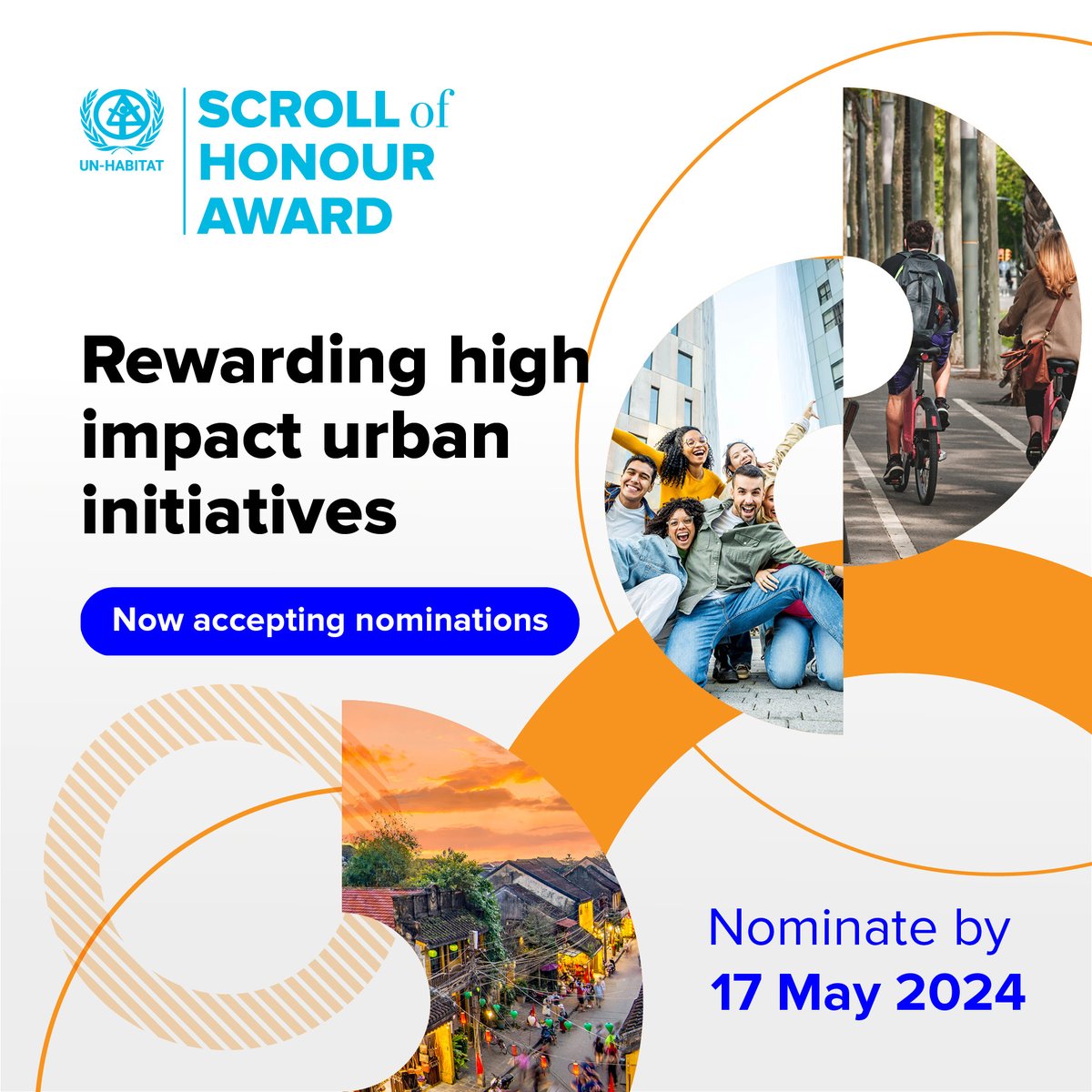 Do you know of an initiative making a difference in our cities? The #ScrollofHonourAward celebrates individuals & institutions working towards: 🔹Improved urban living conditions 🔹Housing for all 🔹Sustainable cities Nominate an initiative today: bit.ly/3uZwh2s