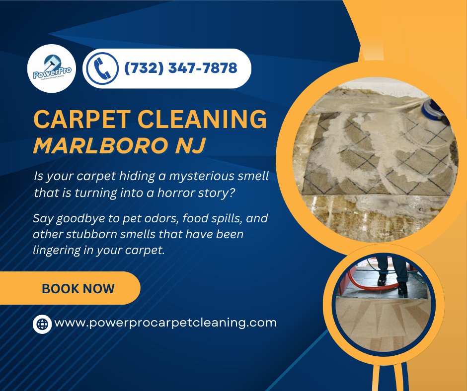 Carpet Cleaning Marlboro NJ
powerprocarpetcleaning.com/services/marlb…
Is your carpet hiding a mysterious smell that is turning into a horror story? 🌺 Don't worry, PowerPro Carpet Cleaning of NJ is here to save the day! 

📞(732) 347-7878
g.page/r/CeTdHPbo8yU9…