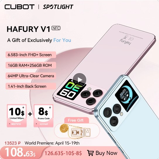 Only one day left ! Don't miss the best price ever for the budget smartphone #HafuryV1. Take advantage of an amazing limited discount offer exclusively on AliExpress that you won't want to miss out 🔗Buy now：only $108.63 s.click.aliexpress.com/e/_omjEyBA