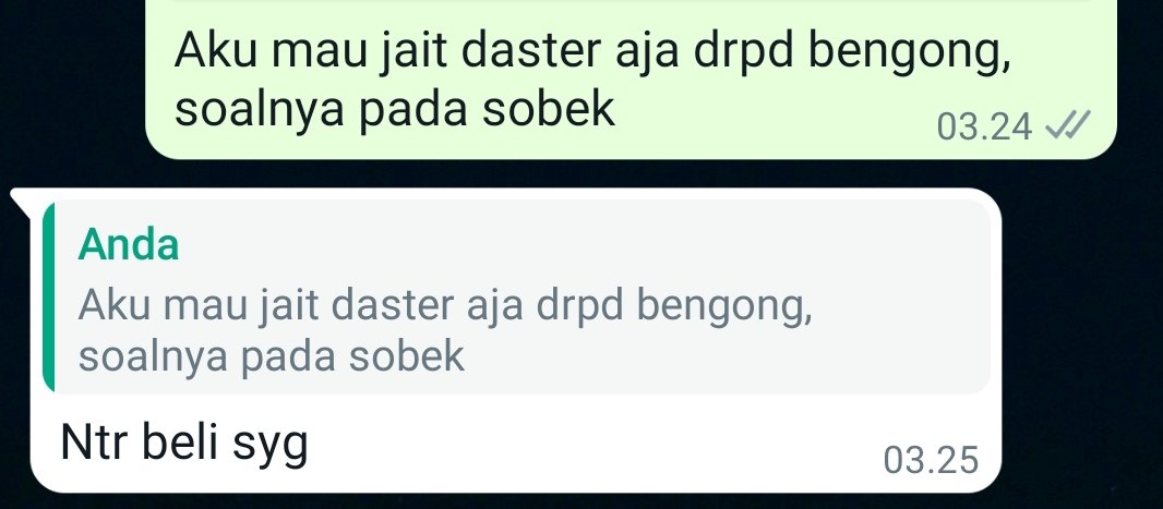 Obrolan random menjelang subuh 
Selalu mengutamakan kebutuhanku
Thanks my love 💕