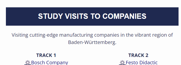 🚀#LCAMP Conference 2024 - study visits to companies, 2 tracks confirmed! 💡Participants will study and visit cutting-edge manufacturing companies in the vibrant region of Baden-Württemberg. ➡️Register: lnkd.in/ehVWPqsS ➡️Programme: lnkd.in/eAYKkAp9